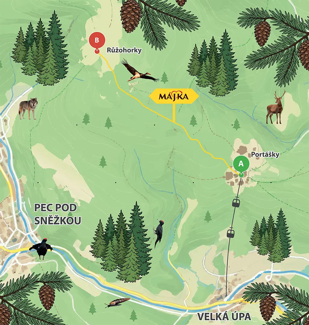 Jdi po žluté mapa 1
